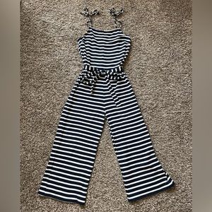 Navy Cropped ankle jumpsuit
